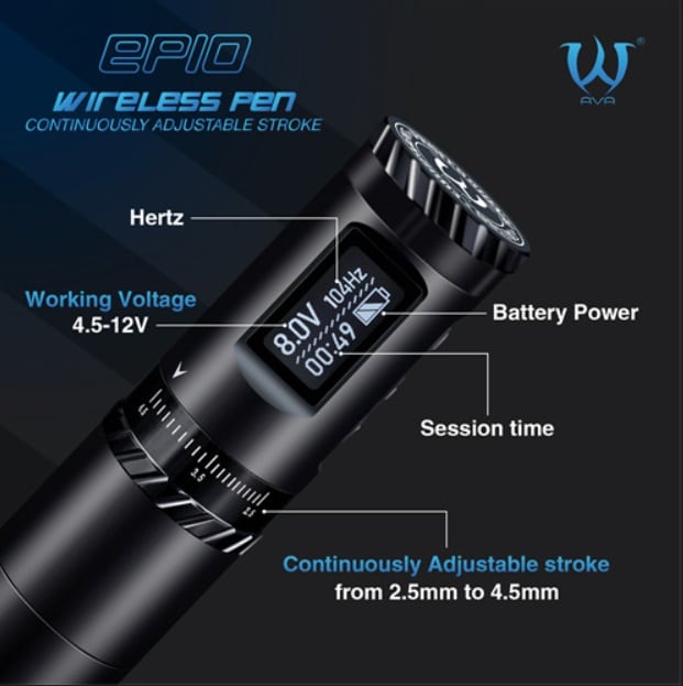 【早い者勝ち】AVA EP10 ワイヤレスタトゥーマシン　正規品 AVA EP10 Wireless Pen - Máquina Inalámbrica Profesional | TatooMex